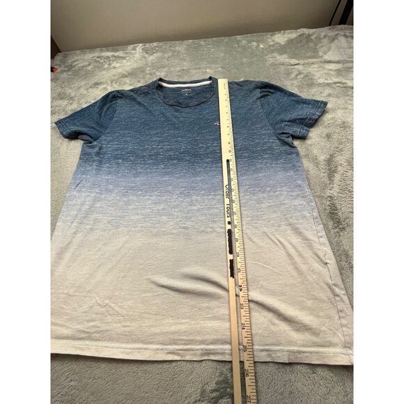 Hollister Mens Medium Colorblock Gradient Blue & White Crew Neck Tee - Picture 5 of 7